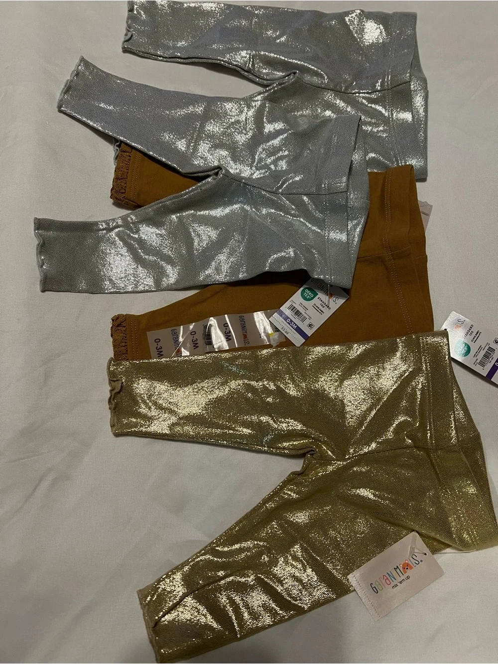Garanimals Metallic Kids Leggings in Silver, Gold and Brown